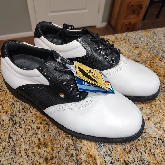 Arnold Palmer Latrobe Club Umbrella Logo Golf Shoe White Leather Men\'s Sz 11.5M main image 6